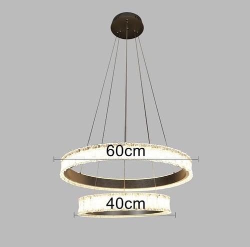 ثريا مودرن حلقتين فضي مع لون إنارة أصفر 75 واط قطر...