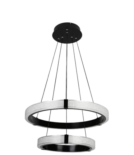 نجف مودرن أسود حلقتين 3 اضاءات 115 واط