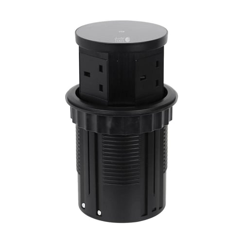 3 أفياش ثلاثي أسود مع يواس بي + تايب سي + شاحن لاس...