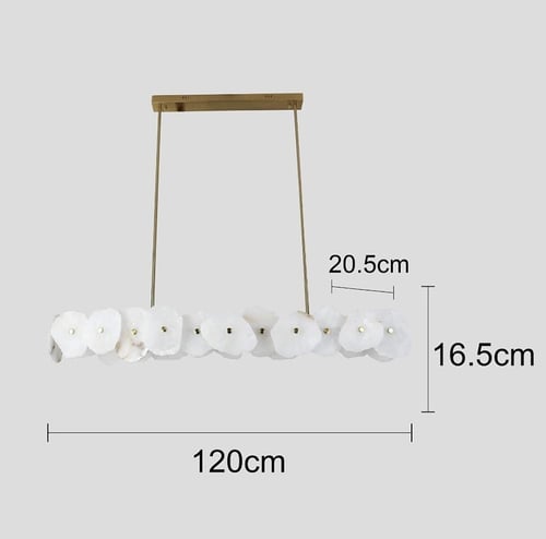 ثريا مودرن ذهبي رخامي مستطيل لون الإنارة 3 إضاءات...