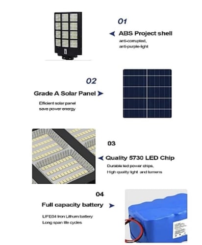 كشاف 3 أوجه لون الانارة ابيض طاقة شمسية مع ريموت ت...