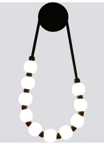 ابليك جداري مودرن أسود فاخر شكل عقد قطر 60 سم إنار...