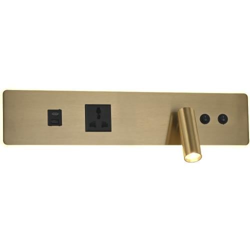 ابليك جداري داخلي مودرن ذهبي 12 واط مع منفذ USB+Ty...