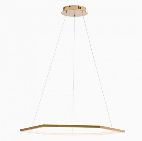 نجف مودرن ذهبي سداسي قطر 60 سم الإنارة 30 واط أصفر