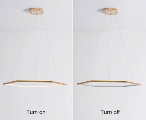 نجف مودرن ذهبي سداسي قطر 60 سم الإنارة 30 واط أصفر