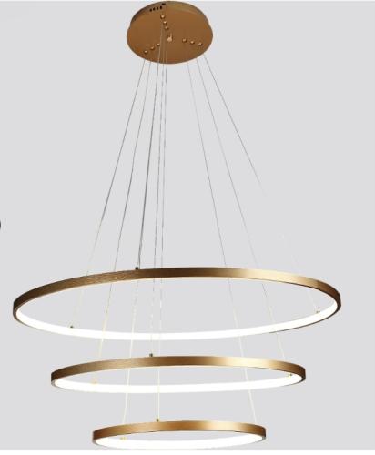 نجف مودرن ذهبي 3 حلقات الإنارة 3 إضاءات قطر 40*60*...