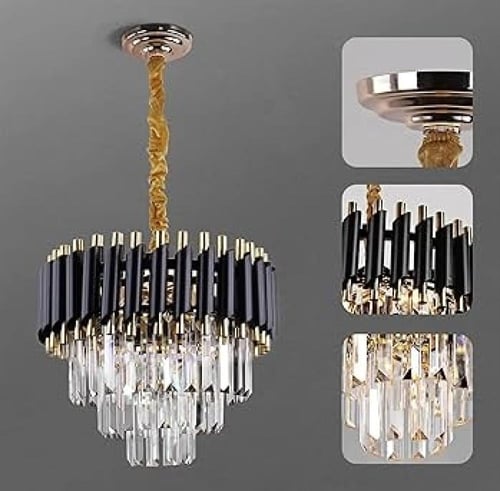 ثريا كريستال أسود مع ذهبي قطر 40 سم