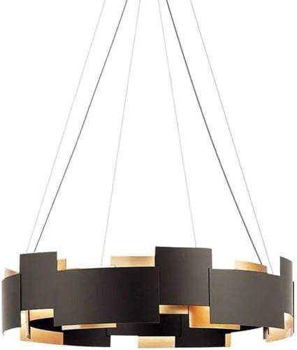 نجف ليد معلق مودرن أسود مقاس 80 سم