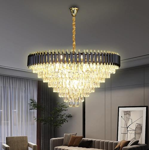 ثريا كريستال أسود مع ذهبي قطر 100 سم