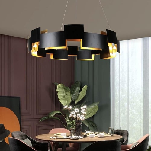 نجف ليد معلق مودرن أسود مقاس 80 سم