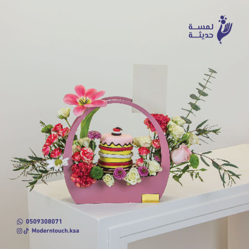 فازة خشبية سلة