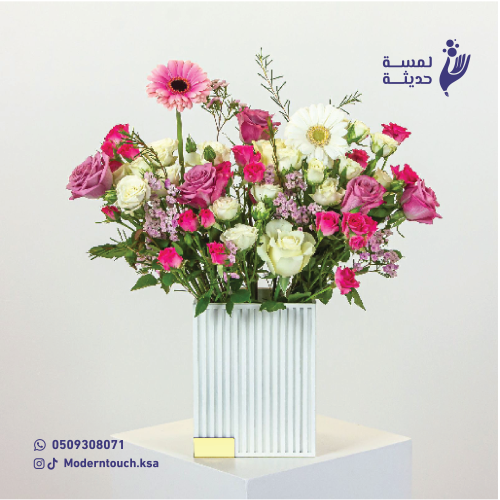 فازة خشبية - ابيض