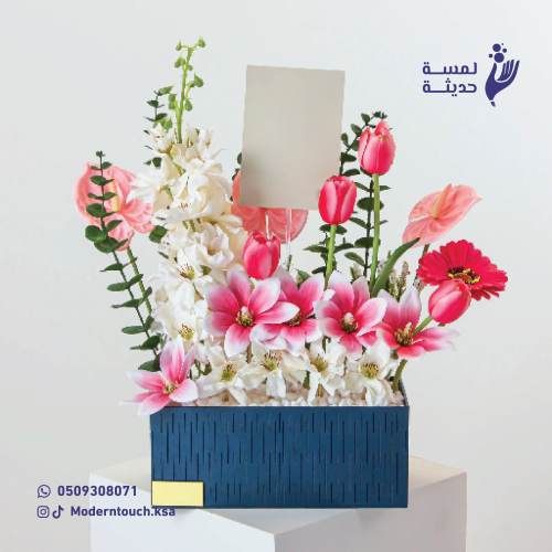 فازة خشبية مستطيلة