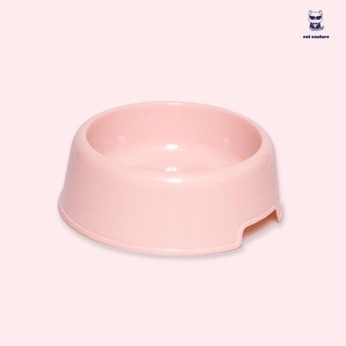 صحن مفرد صغير بلاستيك للقطط زهري