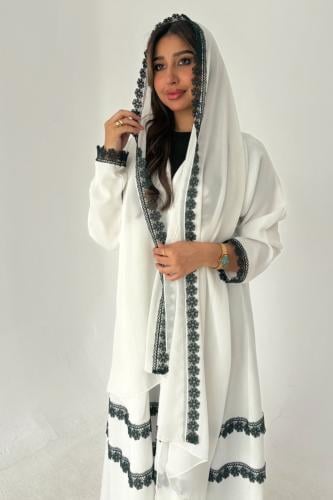 Green floral abaya