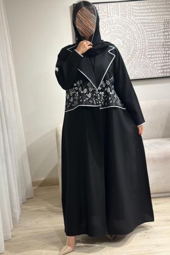Gray blazer abaya