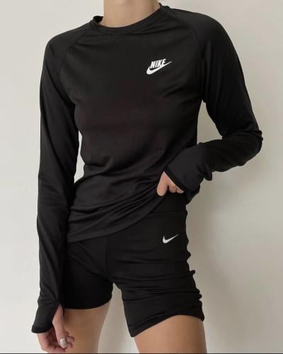 تيشيرت نايك لون اسود بفتحه كم