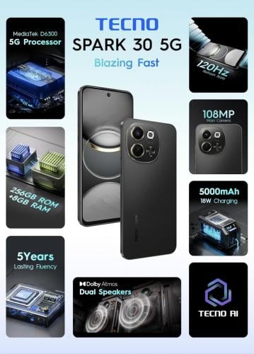 Spark 30C Dual SIM Aurora Cloud 4+4GB RAM 128GB 5G