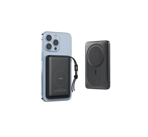 بيلك باور بنك للشحن لاسلكي مغناطيسي خفيف الوزن ومح...