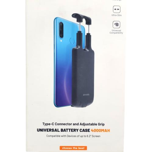 PORODO UNIVERSAL BATTERY CASE 4000MAH 6.2inch SCRE...