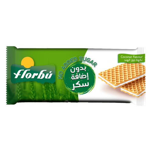 ويفر جوز الهند بدون سكر مضاف – 160 جم | فلوربو