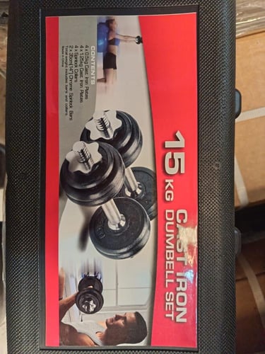 Active8 15 kg Cast Iron Dumbbells Set