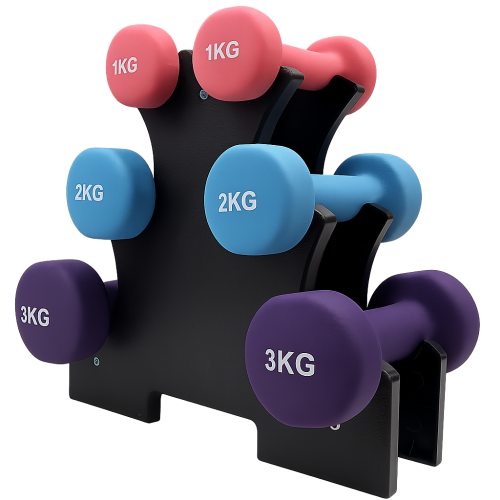 Active8 Neoprene 12kgs Dumbbells Set with Rack