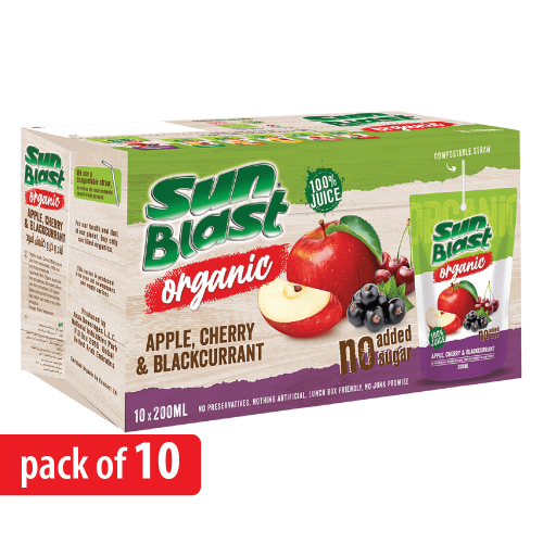 عصير تفاح وكرز وكشمش أسود عضوي (طبيعي 100%) بدون س...