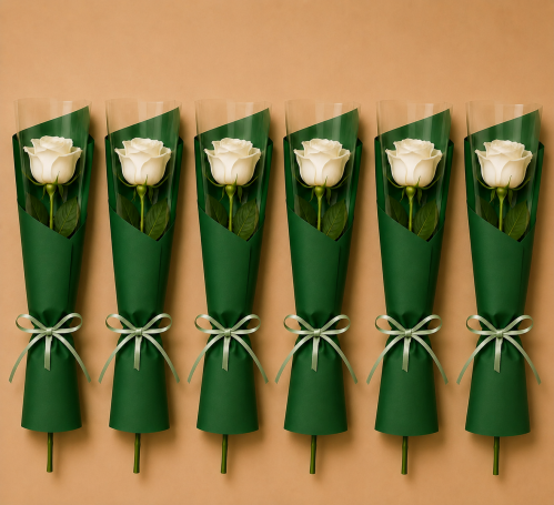 توزيعات جوري أبيض مع غلاف أخضر | White Rose Collec...