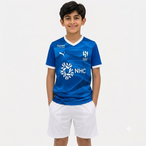 تيشيرت الهلال ولادي الأساسي الجديد لموسم 2027 (أزر...