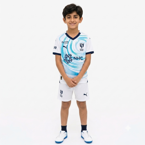 طقم نادي الهلال الاحتياطي الجديد للأطفال 2027 (تيش...