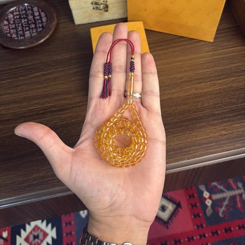 German amber prayer bead - transparent delicate