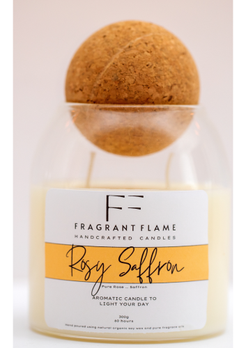 شمعة الزعفران بالورد - Rosy Saffron Candle