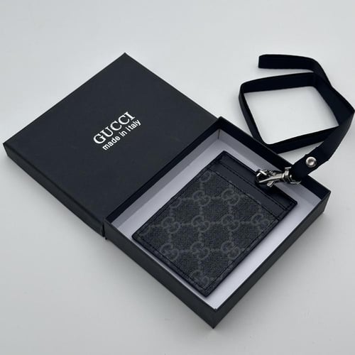 حامل بطاقات عمل قوتشي اسود