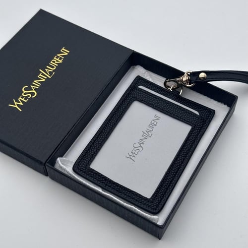 حامل بطاقات عمل ايف سان لوران اسود