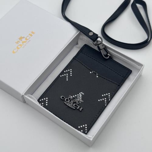 حامل بطاقات عمل كوتش اسود بشعار اسود 2