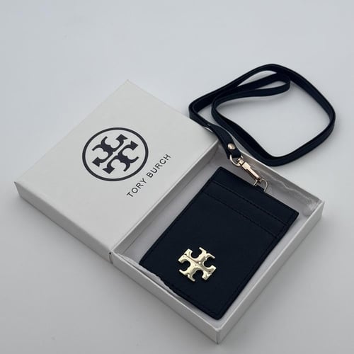 حامل بطاقات عمل توري بورش اسود ذهبي