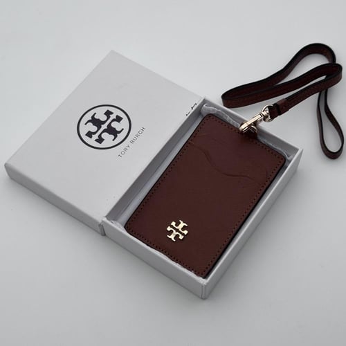 حامل بطاقات عمل توري بورش بني معدن ذهبي