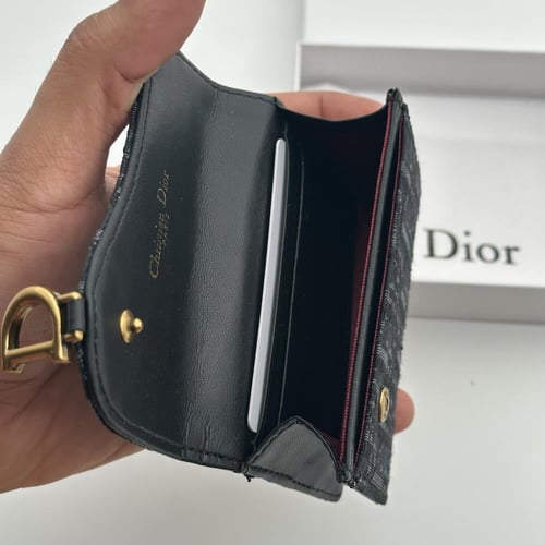 محفظة ديور قماش اسود