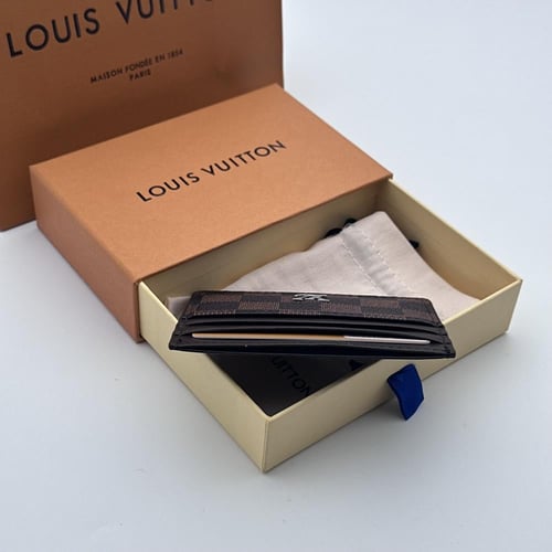 محفظة لويس فيتون بني مربعات صغير