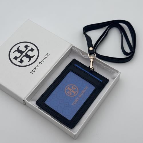 حامل بطاقات عمل توري بورش اسود ذهبي