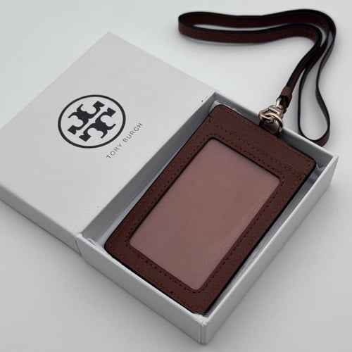 حامل بطاقات عمل توري بورش بني معدن ذهبي