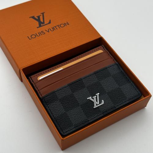 محفظة لويس فيتون اسود وبني مربعات صغير