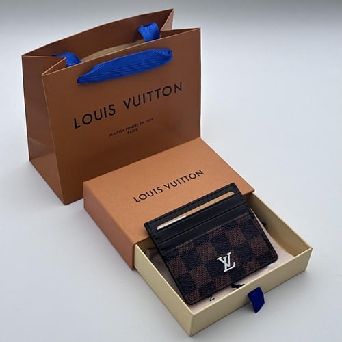 محفظة لويس فيتون بني مربعات صغير