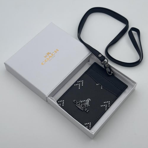 حامل بطاقات عمل كوتش اسود بشعار اسود 2