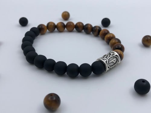 سوارة بحجر عسلي واسود 1