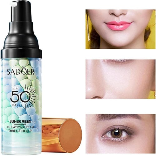 Sadoer SPF 50+ PA+++ كريم عزل للحماية من الشمس بثل...