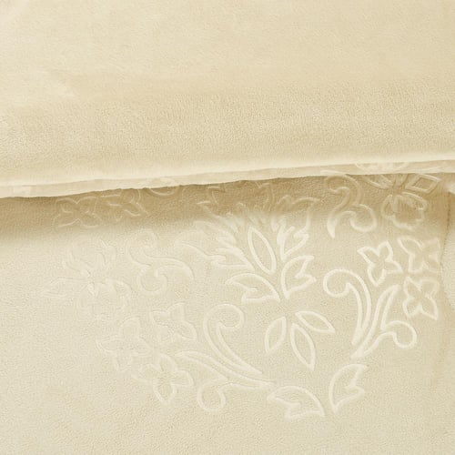 مفرش سرير هفين كانون شتوي مخمل مزدوج 6 قطع-كريمي