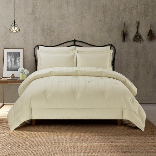 مفرش سرير صيفي فندقي كانون مزدوج 6 قطع - سكري غامق