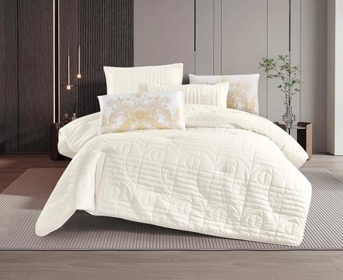 مفرش سرير صيفي ملاك : مقاس مفرد ونص 4 قطع - سكري